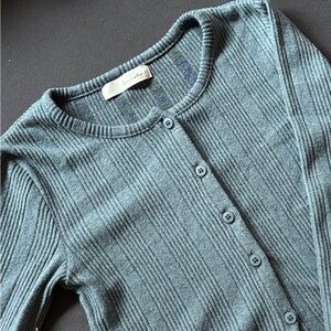 Classic Blue Button-Up Sweater